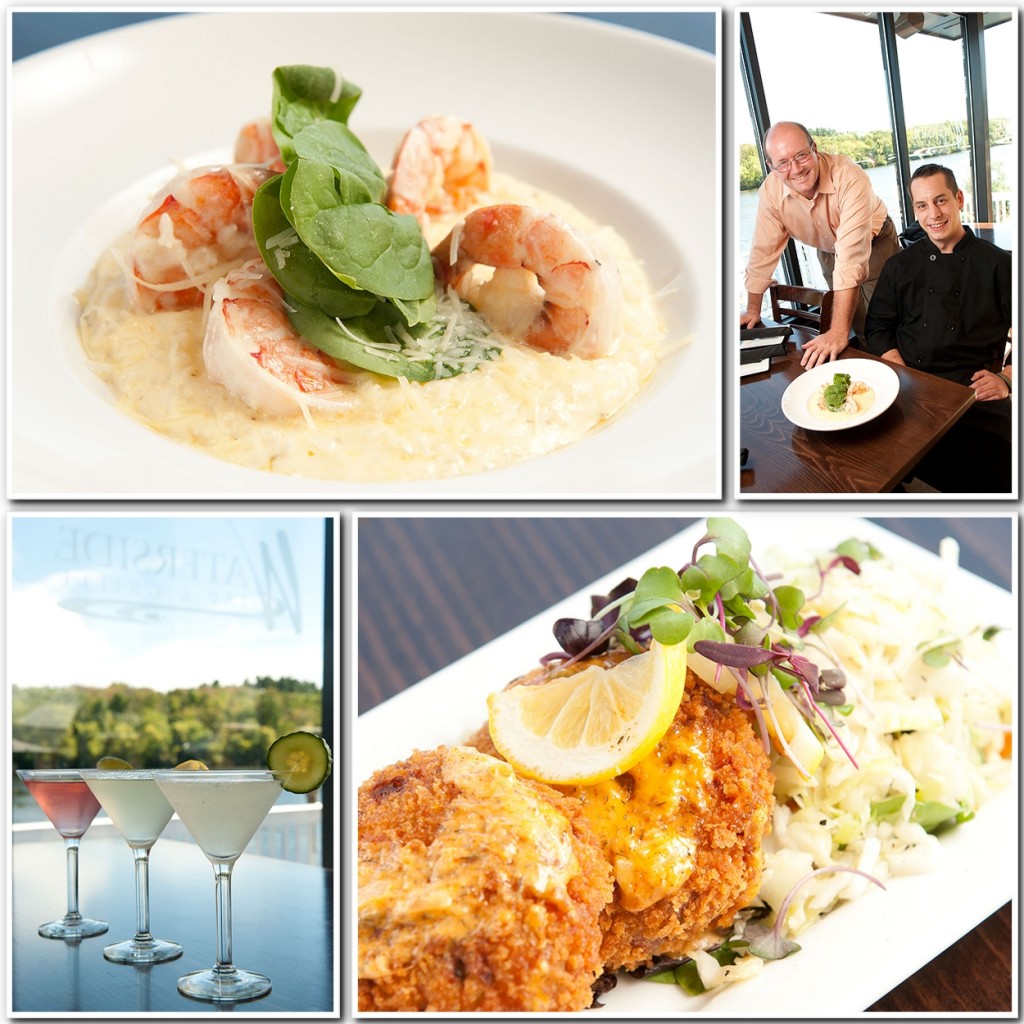 Shrimp Risotto and Crab Cakes at Waterside Tap and Grille Methuen MA