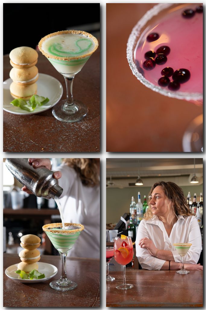 Blue Sky Martini and a Springtime Key Lime Whoopie Martini at Seaglass